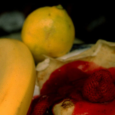 detail photograph of strawberry crepe at New York City food fair